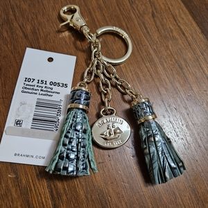 Brahmin Obsidian Melbourne Double Tassel Key Ring. Like New,  Tag included